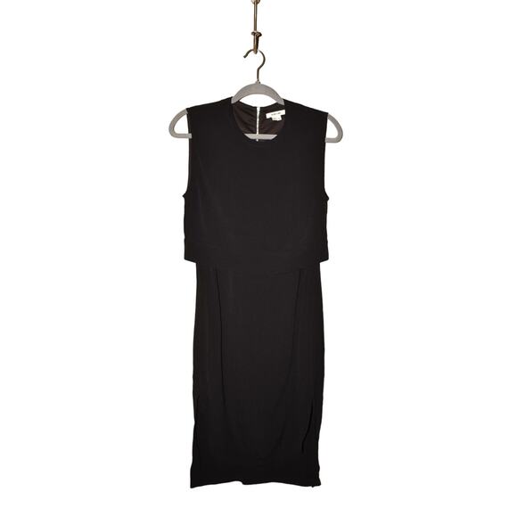 HELMUT LANG $395 Blaze Layered High‎ Low Hem Dress Black Size 00 - Picture 1 of 3